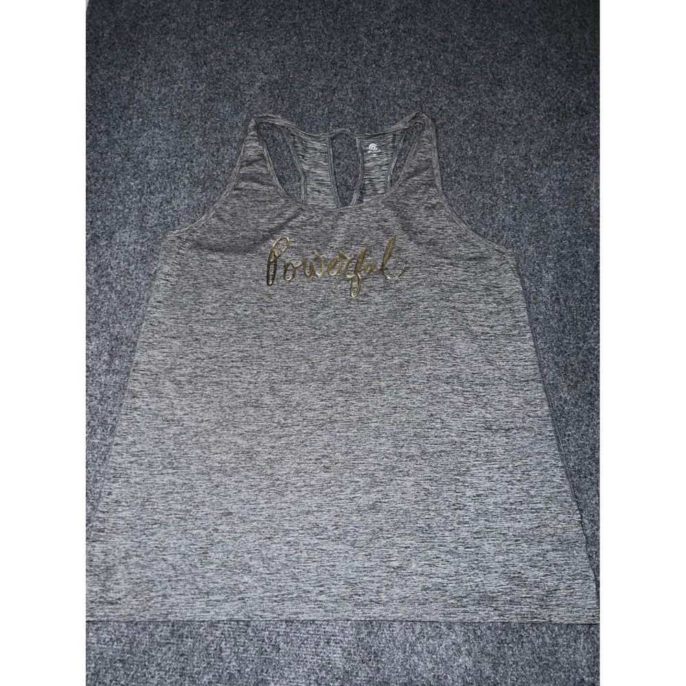 Champion C9 Women Gray Heather Powerful Graphic Racerback Active Tank Top XL